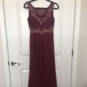 Illusion Lace and Chiffon Maxi dress